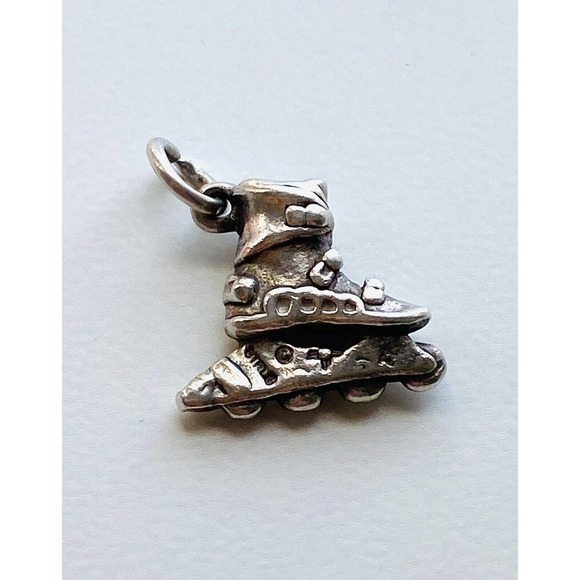 Vintage Sterling Silver Charm Roller skate Rollerblade 925 For Bracelet - Picture 2 of 6